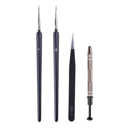 4 ST Tweezers 4-Klo Gripar Smörjtråg Smörjpenslar för Anpassat Tangentbord Tangentbord