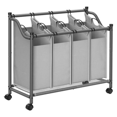 Klesvaskkurver på hjul med 4 avtakbare poser - 140 liter