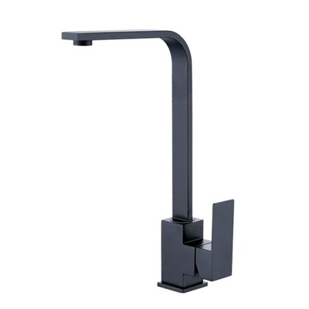 Roterbar Köksblandare med Varmt Kallt Vatten och Filtrerande Bubblare Svart