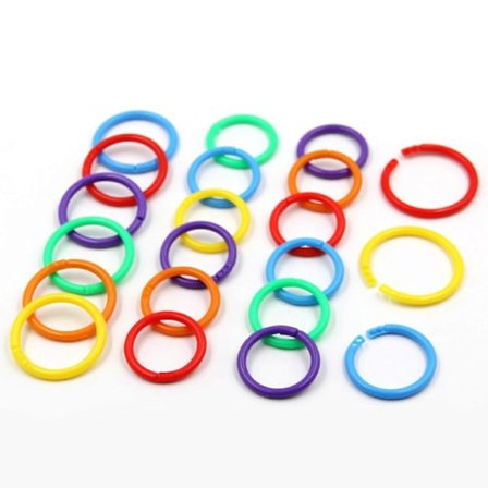 50 stk. farverige dobbeltspænde bogringe til scrapbogbinding og løsbladopbevaring