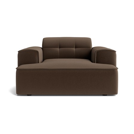 Marbella Sessel in Lisboa Braun, moderner Loungesessel mit geripptem Muster und breiter Sitzfläche für maximalen Komfort, Breite 75cm.