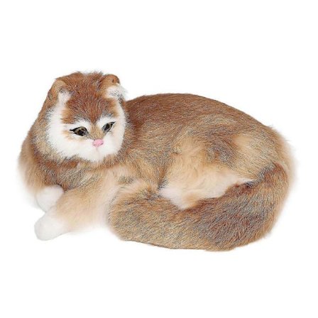 Livaktig utstoppet interaktivt kjæledyrleketøy Sovesimulering Realistisk katt Kosedyr for seniorer barn-FD-