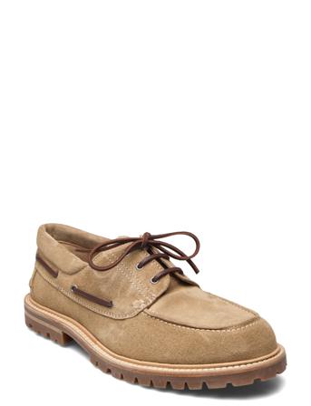 Shoes - Flat - With Lace Båtsko Sko Beige ANGULUS*Betinget Tilbud
