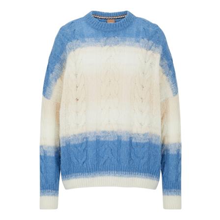Hugo Boss, Round-neck Knitwear Blauw, Dames, Maat:M