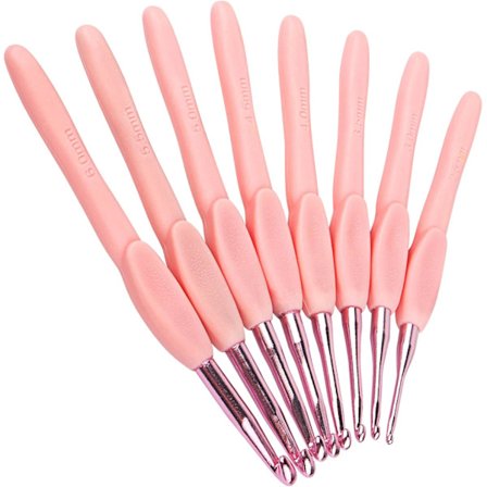 Ergonomisk sticknings- och virkningsnålset för nybörjare och proffs