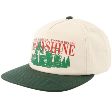Slacker Supply - Beige snapback Keps - Finnish Moonshine Stone/Forest Green Mid Golfer A-Frame Snapback @ Hatstore