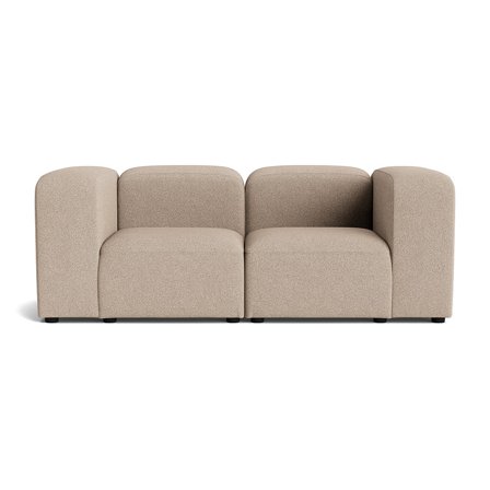 Milo 2-Sitzer-Sofa in Loop Beige, modernes minimalistisches Design, bequemes Polstersofa mit hochwertigem Stoffbezug, Höhe 72cm Wohnzimmer.