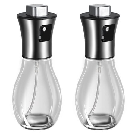 2-pak Madolie Sprayer, Fødevaregodkendte Oliesprayflasker i Rustfrit Stål og Glas til Kalorielet Madlavning, Ideel til Brug med Olivenolie