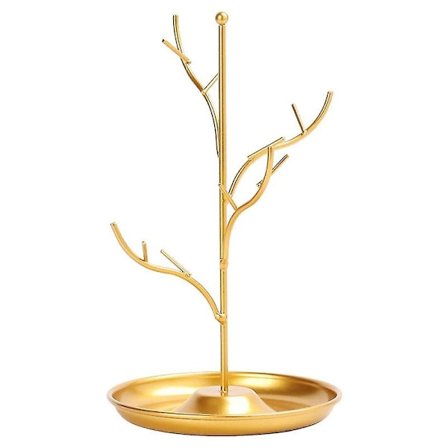 Smyckesställ i järn, ställ för halsband, örhängen och armband, guld