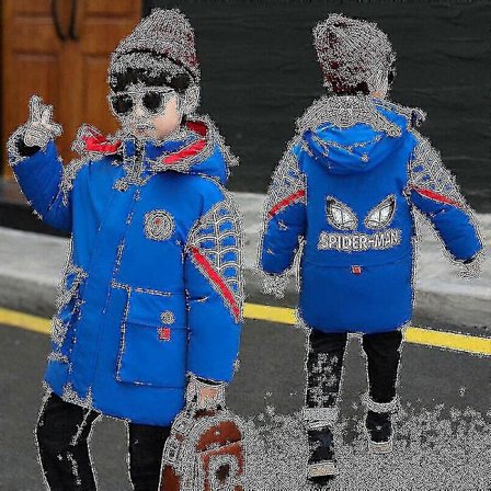 Ny Vinter 2022 Spider-Man Jacka med Huva Barn Varm Vinterjacka