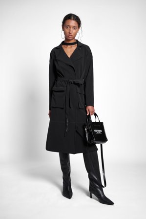 Kista Matte Trench Coat Black