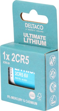 Deltaco Ultimate Lithium, 6V, 2CR5, 1-pk