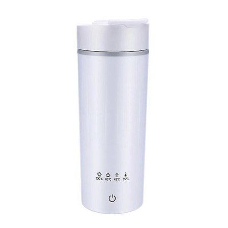 400ML Bärbar Vattenkokare Resestorlek Varmvattenberedare Kopp Rostfritt Stål Elektrisk Värmekopp med Löstagbar Sladd