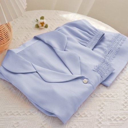 Blonde patchwork hjemmetøj dame sommer sexet kortærmet shorts pyjamassæt