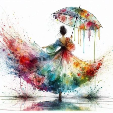 Kvinna porträtt med Paraply A4