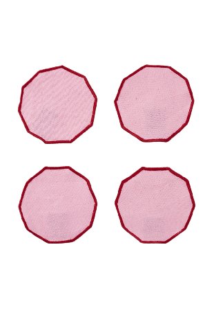 Åhléns Home Glasunderlägg i linnemix JAXX, 4-pack Kökstextil Rosa ONESIZE