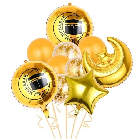 Eid Mubarak Ballonger Aluminiumfolie Ballongset 7 7