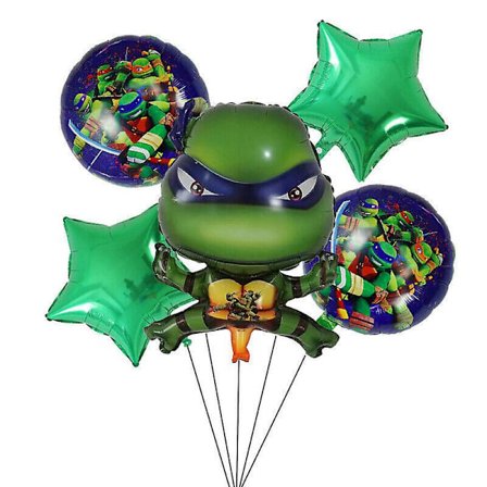 5-pack Ninja Turtles folieballongset festtillbehör födelsedagsfest dekoration