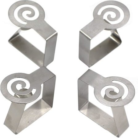 Sæt med 4 rustfrie stål dugvægte dugklemme