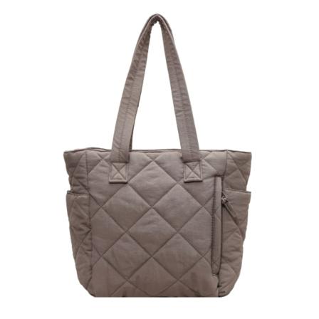 Puffer Bag Suuri kapasiteetti Ostoskassi Olkalaukku Naisten Tyttö Nylon Laukku Gray