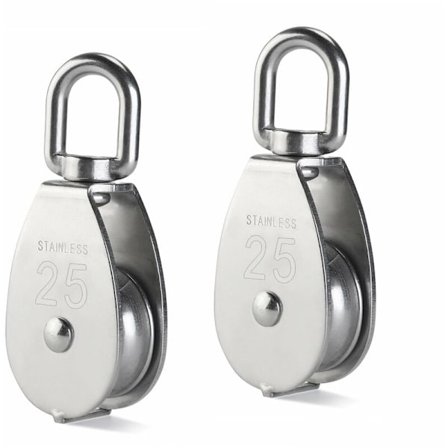 25MM 304 Rostfritt stål Hjul M25 400kg Nivelleringshjul Enkel Hjul Svängkrok Hjul - Silver (2st)