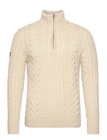 Vintage Jacob Henley Knitwear Half Zip Pullover Beige Superdry*Betinget Tilbud