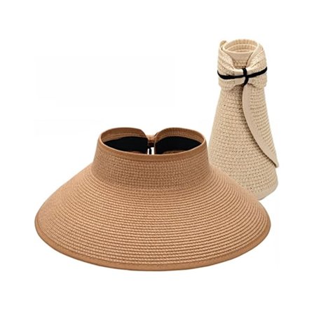 2 nyanser halmkano strand sol bred brem kvinner UPF 50+ sommer Pr