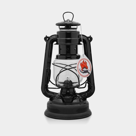 Bouřková lampa / petrolejová lampa Feuerhand 276 (Baby Special), 255 mm, Jet Black, s knotem