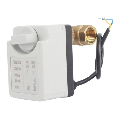 Motoriserad kulventil 2 trådar 2-vägs normalt stängd DN15 mässing ABS DC 12V 24V