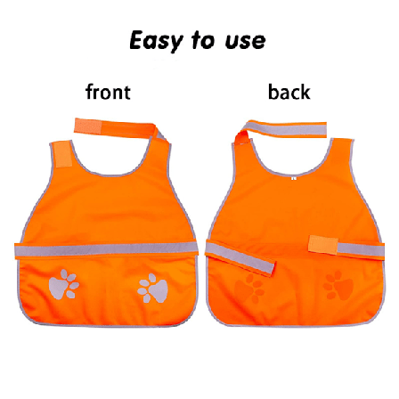 Reflekterande hundväst. Den högvisibla neonorange hundvästen