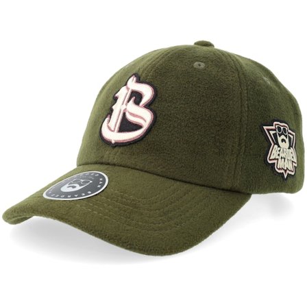 Bearded Man - Grønn unconstructed Caps - Mascot Logo Wool Olive Dad Cap @ Hatstore
