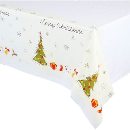137x274cm Joulu PVC Pöytäliina Holly Santa Joulu Pöytäliina Öljykangas Joulu Kotibile Pöydän Koristelutarvikkeet