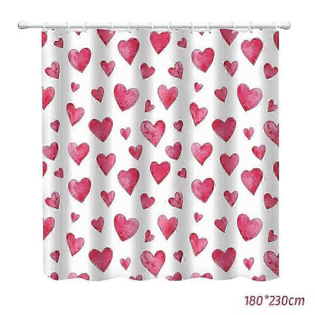 Valentinsdag Bruseforhæng med Kærlighedshjerte Tør- og Vådseparation Afdelingsforhæng til Badeværelse til Hjemmet 1