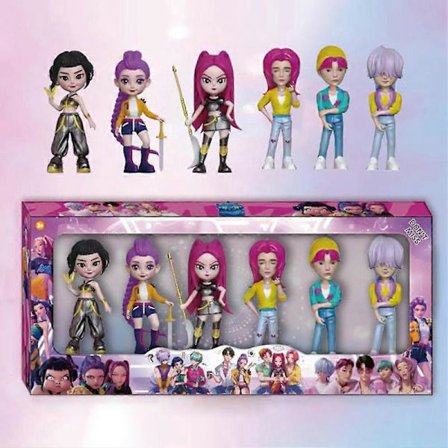 6 stk. K-POP Demon Hunters Actionfigurer - Supersød koreansk idol samlerfigursæt, perfekt til dukkehus tilbehør
