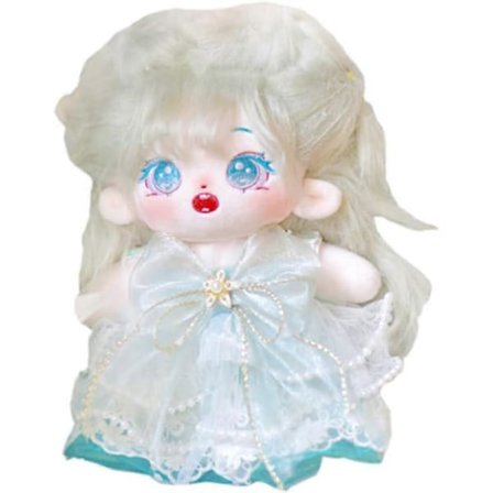 20 cm Plyschdocka Långhårig Tjej Naken Humanoid Fylld Kropp Ingen Attribut 8" Normal Kropp Bärbara Kläder Utklädningspresenter (a-24-utan Skelett)