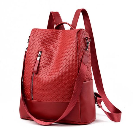 Ryggsäck dam 2021 Ny vintage mode vävd handväska med en axel Fritid Stor kapacitet Stöldskyddsryggsäck
