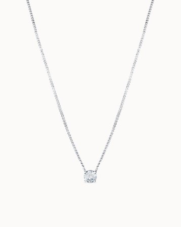 Paloma Diamanthalsband Rund Diamant 0.50 carat - 18K Vitguld Naturlig Diamant