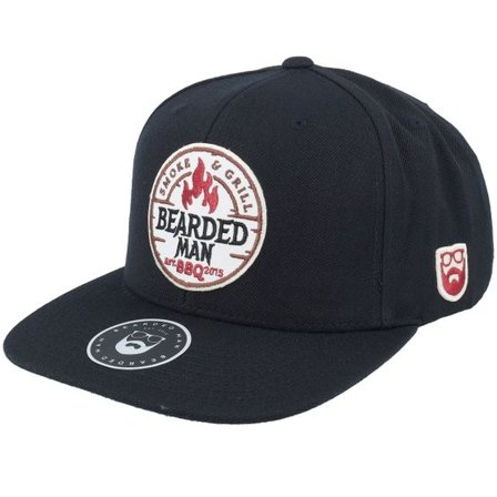 Bearded Man - Svart snapback Keps - Smoke Grill Bbq Logo Black Snapback @ Hatstore