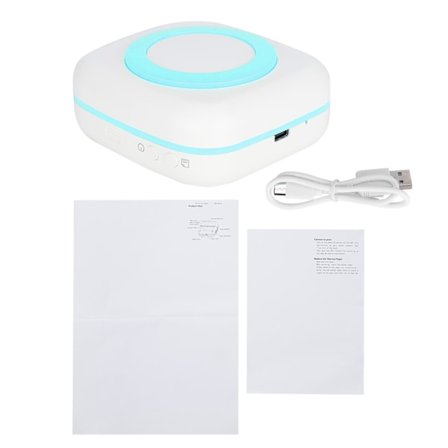 Mini-tulostin 200DPI Kannettava 8.8x8.5x3.7cm TypeC Lämpötulostuslaite 800mAh Akulla (Sininen)