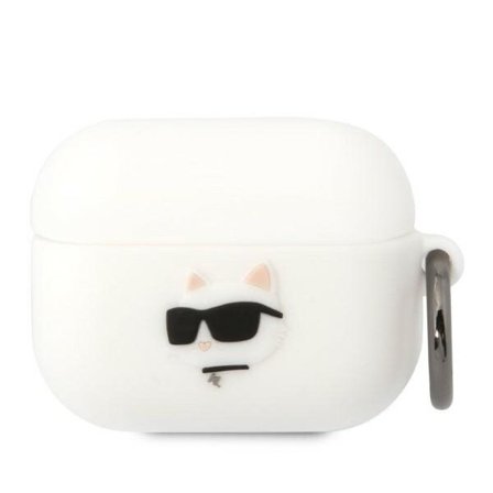 Karl Lagerfeld KLAPRUNCHH AirPods Pro-deksel hvit/hvit Silikon Choupette Head 3D