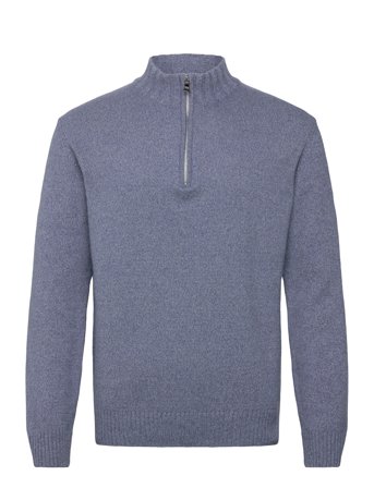 Oscar Jacobson Paul Half Zip - Blue - M