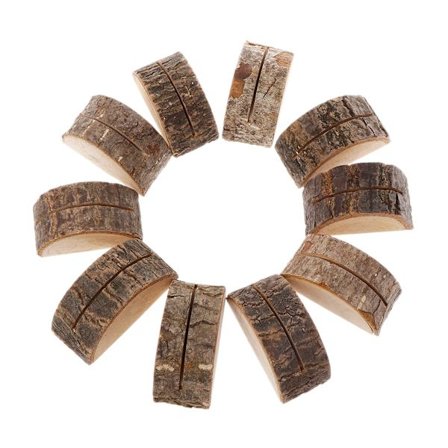 10 st Rustika Naturliga Trä Bordsnamn Nummer Platskortshållare Memo Anteckning Foto Pi