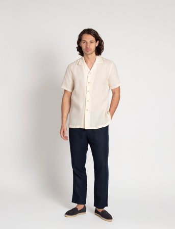 The Resort Co. Linen Resort Shirt Ivory - Beige - L