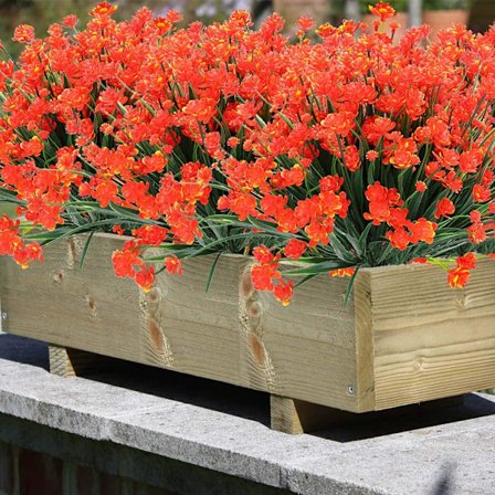 Oransje 8 stykker falsk blomster utendørs busk blomster anti-UV planter