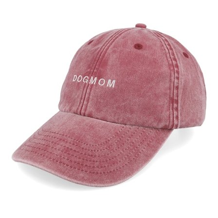 Iconic - Rouge unconstructed Casquette - Dog Mom Vintage Washed Red Dad Cap @ Hatstore