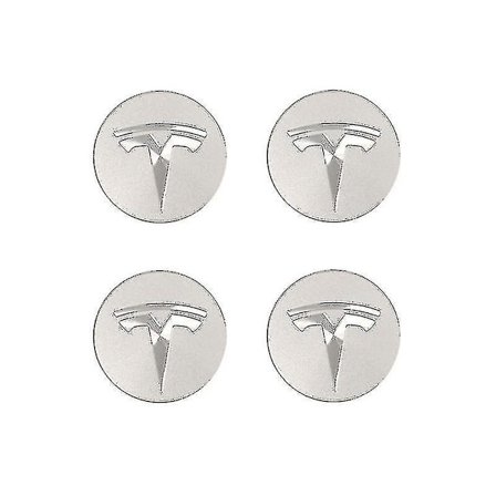 Tesla Model3/x/s/y Navkapselskruedæksel Navkapseldekoration Dæksel Modifikationstilbehør Sølv