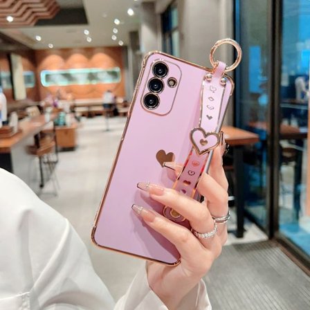 Samsung Galaxy A33 5G Telefon Cover med Håndledsrem (Lilla)