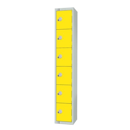 Elite locker, 6 door, 1800x300x450 mm, yellow