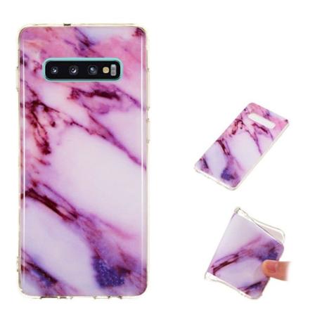 Samsung Galaxy S10 Plus marmor mønster blødt etui - Model A Purple
