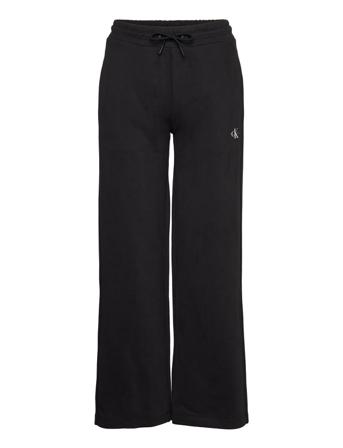 Micro Monologo Straight Pants Trousers Joggers Svart Calvin Klein Jeans